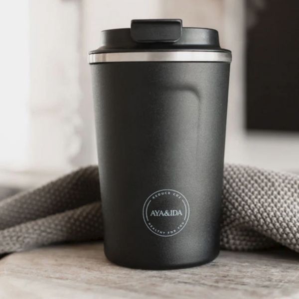 Aya &amp; Ida - CUP2GO cup - Matte Black - 380ml