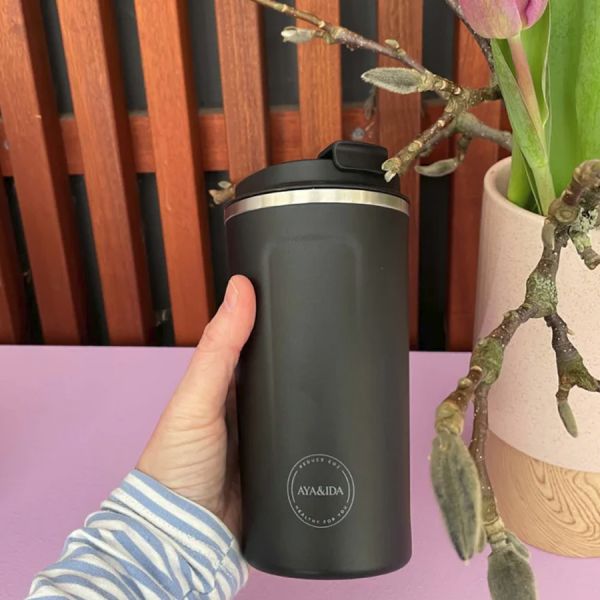 Aya &amp; Ida - CUP2GO cup - Matte Black- 500ml